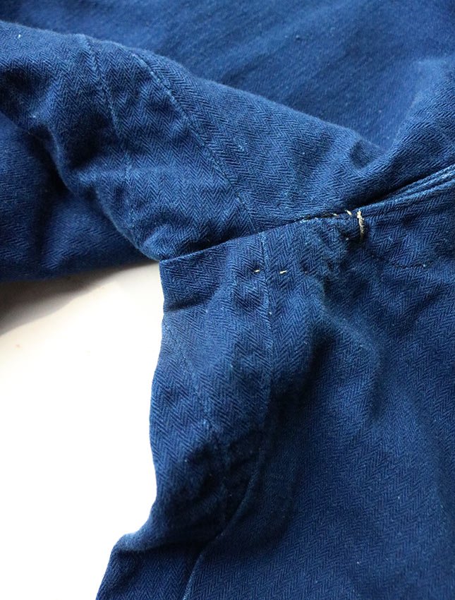 1920s FRENCH INDIGO LINEN WORK TROUSER W35 - MATIN, VINTAGE 