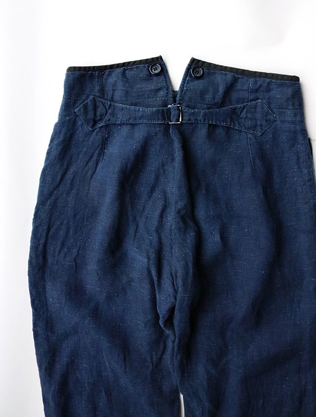 人気商品 パンツ 1920s TROUSER WORK LINEN INDIGO FRENCH パンツ