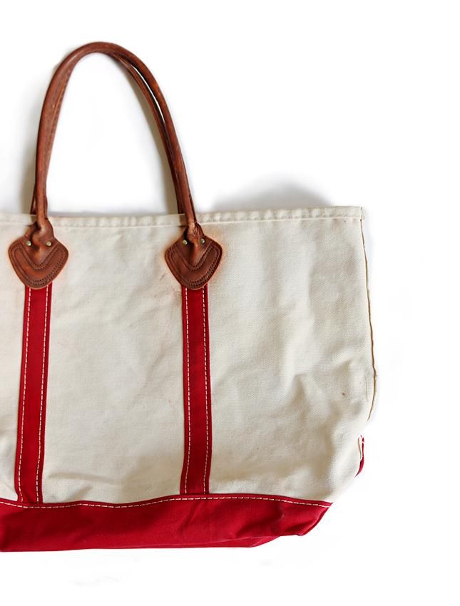 80s L.L.Bean BOAT TOTE AND RED