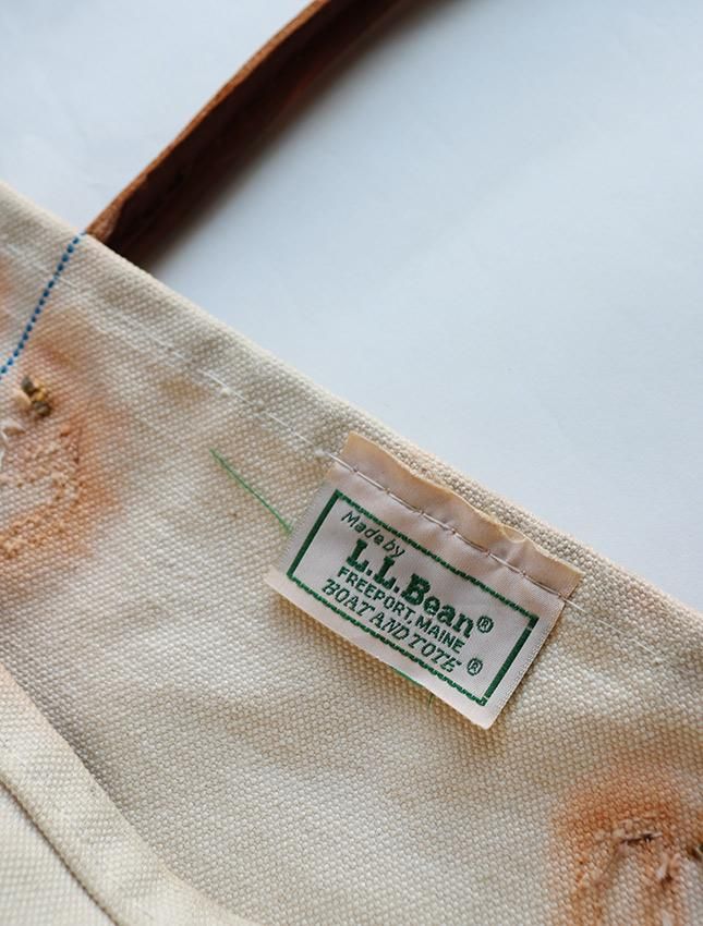 80s L.L.BEAN BOAT AND TOTE LEATHER HANDLE SIZE L - MATIN, VINTAGE