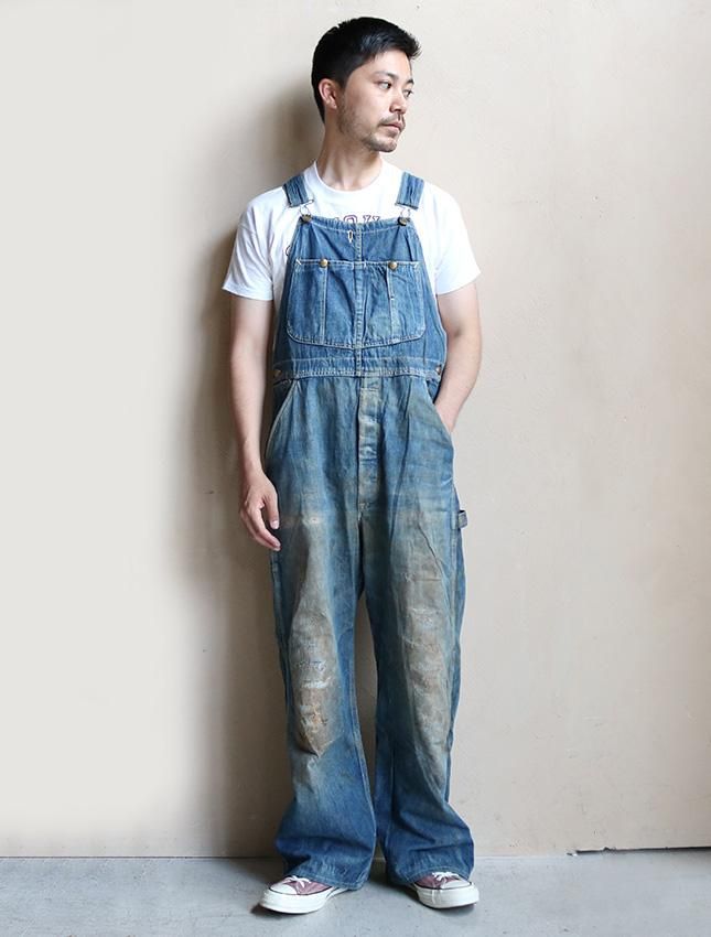 40s LEE OVERALL WITH HOUSE MARK SIZE W36 - MATIN, VINTAGE 