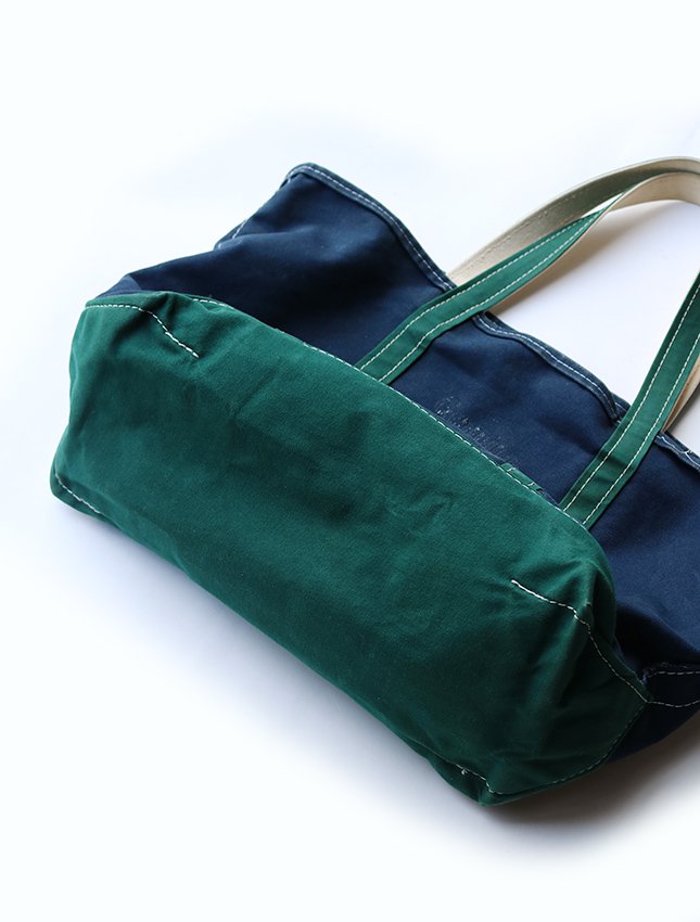 80s L.L.BEAN BOAT AND TOTE DELUXE NAVY×GREEN SIZE L - MATIN