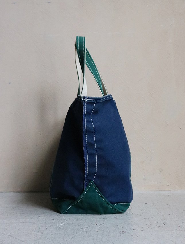 80s L.L.BEAN BOAT AND TOTE DELUXE NAVY×GREEN SIZE L - MATIN 
