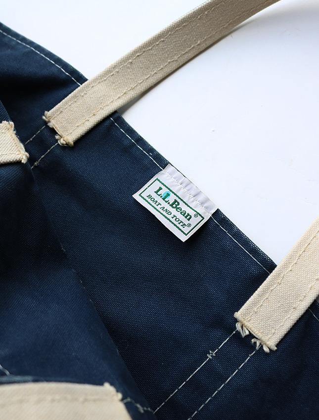 80s L.L.BEAN BOAT AND TOTE DELUXE NAVY×GREEN SIZE L - MATIN