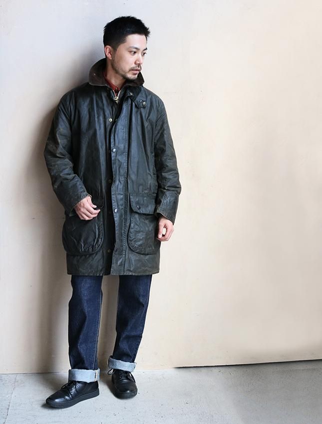 80´s バブアー ボーダー□Barbour BORDER□2クレストビンテージ-