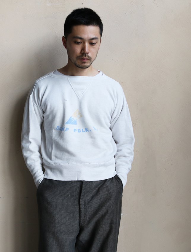 50s VELVA SHEEN FRONT V MILITARY SWEAT SHIRT - MATIN, VINTAGE OUTFITTERS  ビンテージ古着 富山