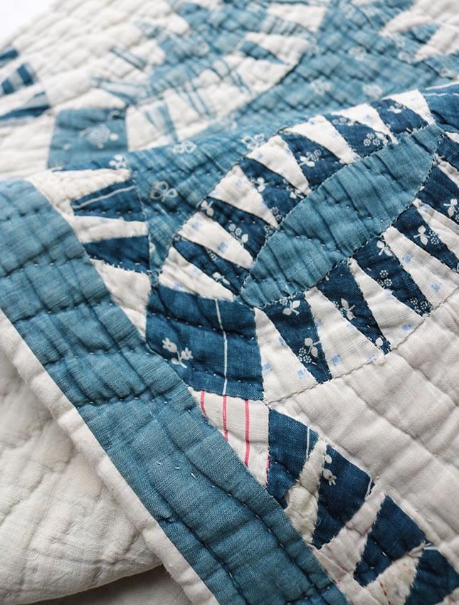 ANTIQUE QUILT CIRCLE PATTERN INDIGO - MATIN, VINTAGE OUTFITTERS ...