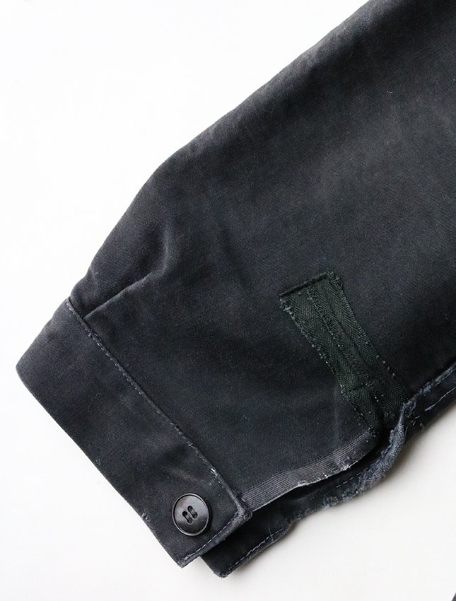 40s DUBURE & DEVERCHERE FRENCH BLACK MOLESKIN JACKET SIZE ML