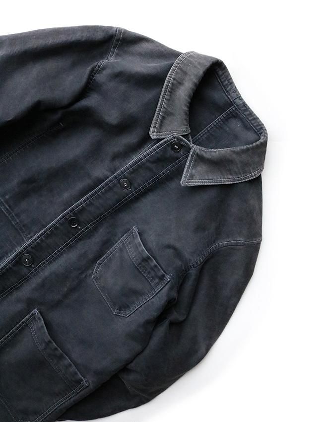 50s ブラックモールスキン　dubure & deverchere 40s DUBURE & DEVERCHERE FRENCH BLACK MOLESKIN JACKET SIZE ML
