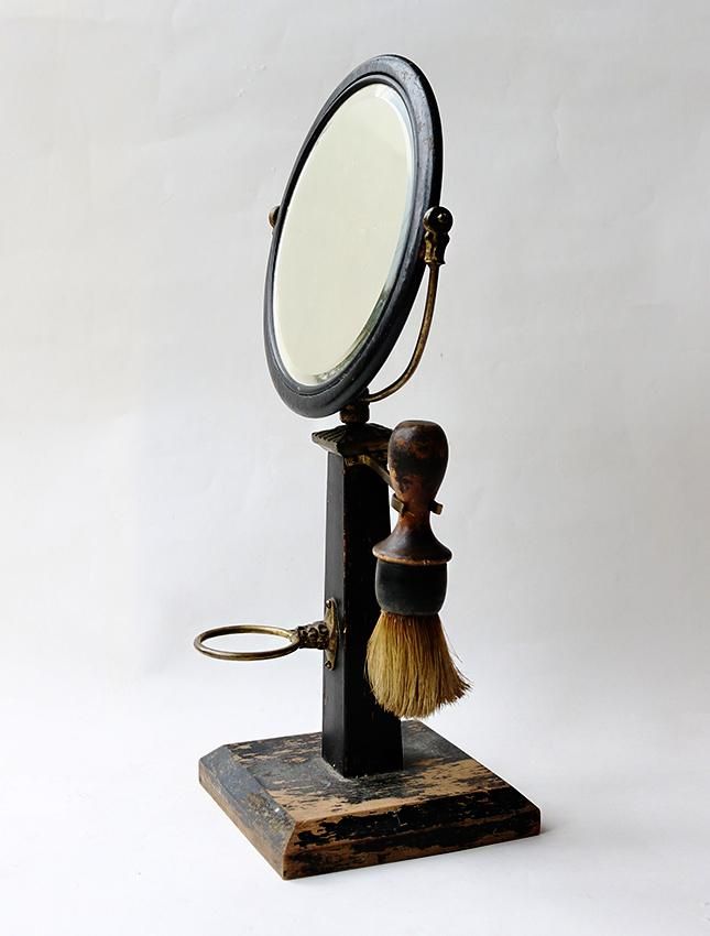 ANTIQUE BARBER SHOP STAND MIRROR - MATIN, VINTAGE OUTFITTERS