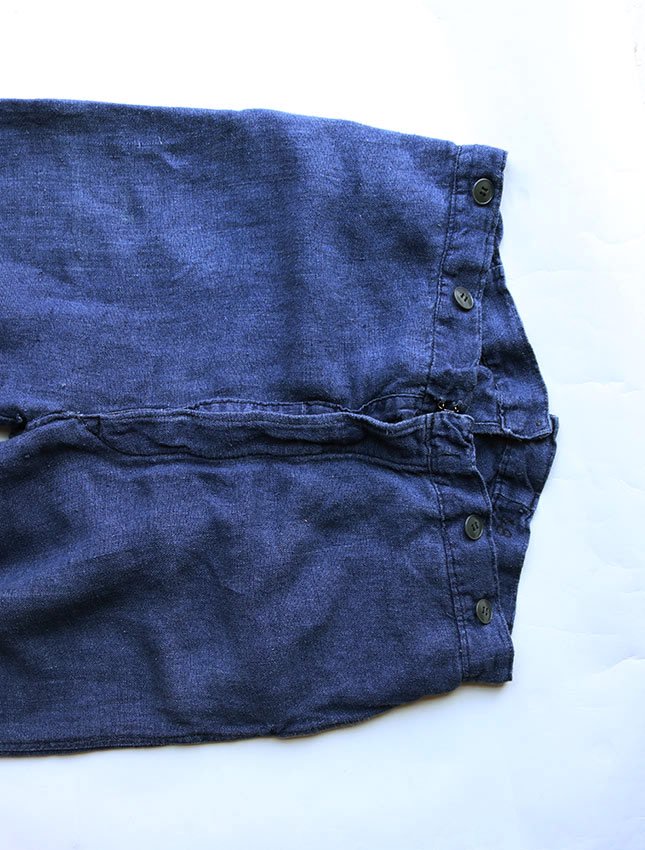 40s FRENCH INDIGO LINEN TROUSER W36 - MATIN, VINTAGE OUTFITTERS