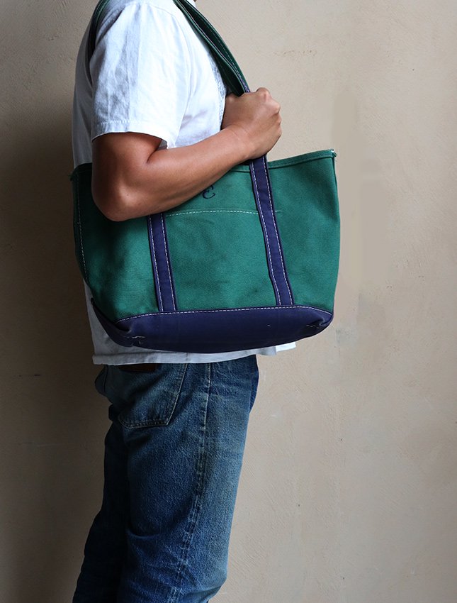 90s L.L.BEAN BOAT AND TOTE GREEN×NAVY SIZE M - MATIN, VINTAGE