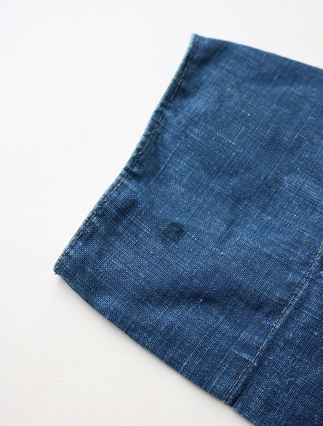 ～20s UNKNOWN FRENCH INDIGO LINEN CHORE JACKET FITS LIKE 36 GOOD COND