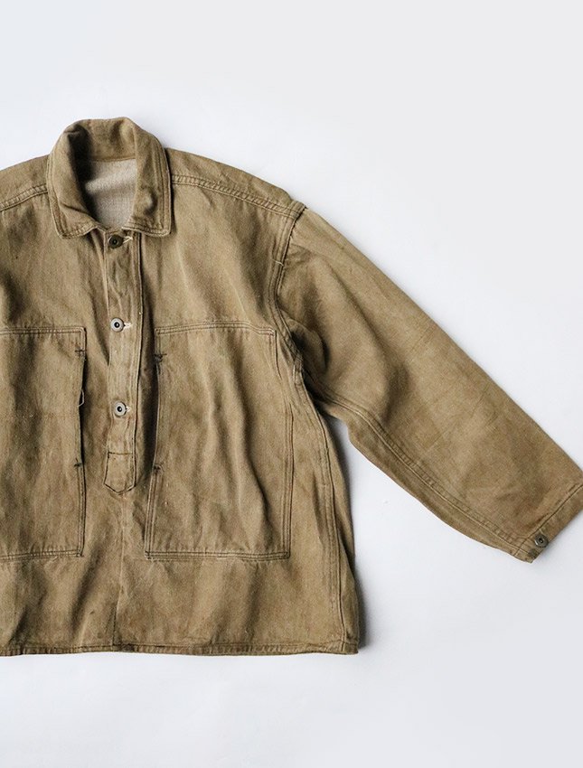 WW1 US ARMY BROWN DENIM PULL OVER JACKET - MATIN