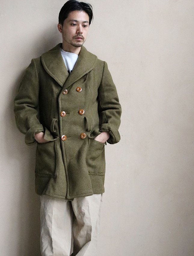 WW2 US ARMY WOOL COAT MADE BY CUSTOM DEPARTMENT SIZE FITS LIKE M - MATIN,  VINTAGE OUTFITTERS ビンテージ古着 富山