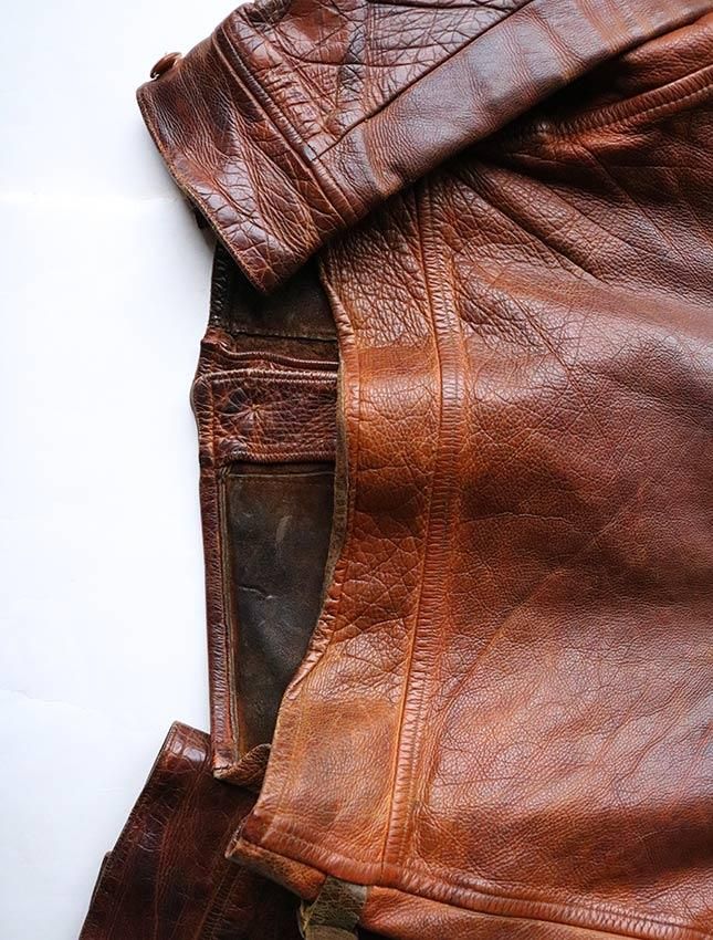 30s UNKNOWN LEATHER COSSACK JACKET SIZE FITS LIKE 38 - MATIN