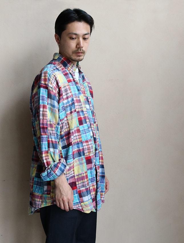 90s RALPH LAUREN MADE IN INDIA MADRAS PATCHWORK B/D SHIRT