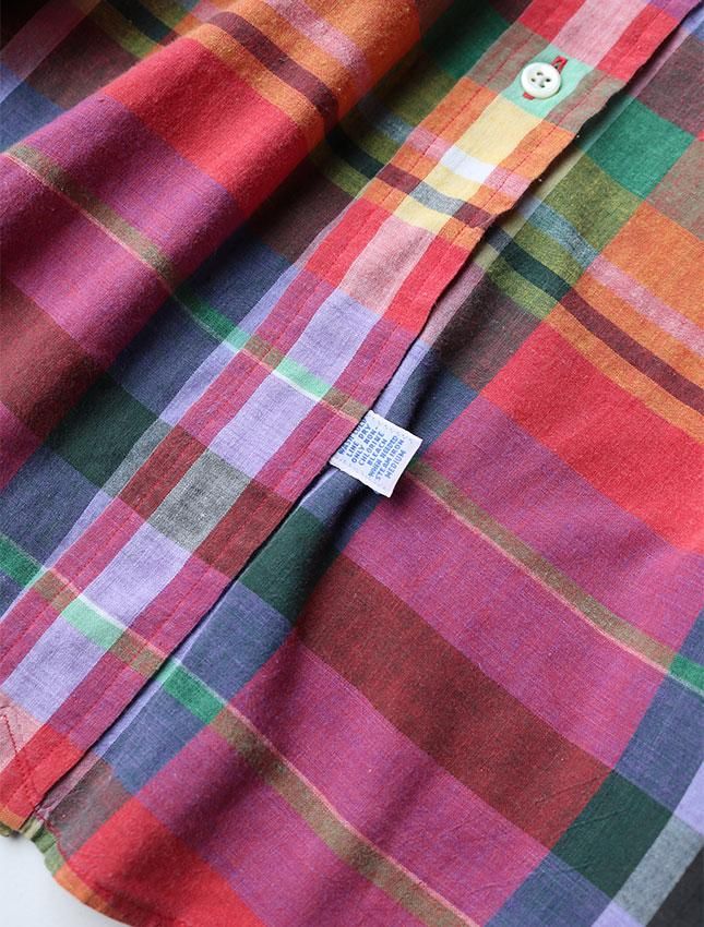 90s RALPH LAUREN MADRAS CHECK SHIRTS HAND WOVEN SIZE M