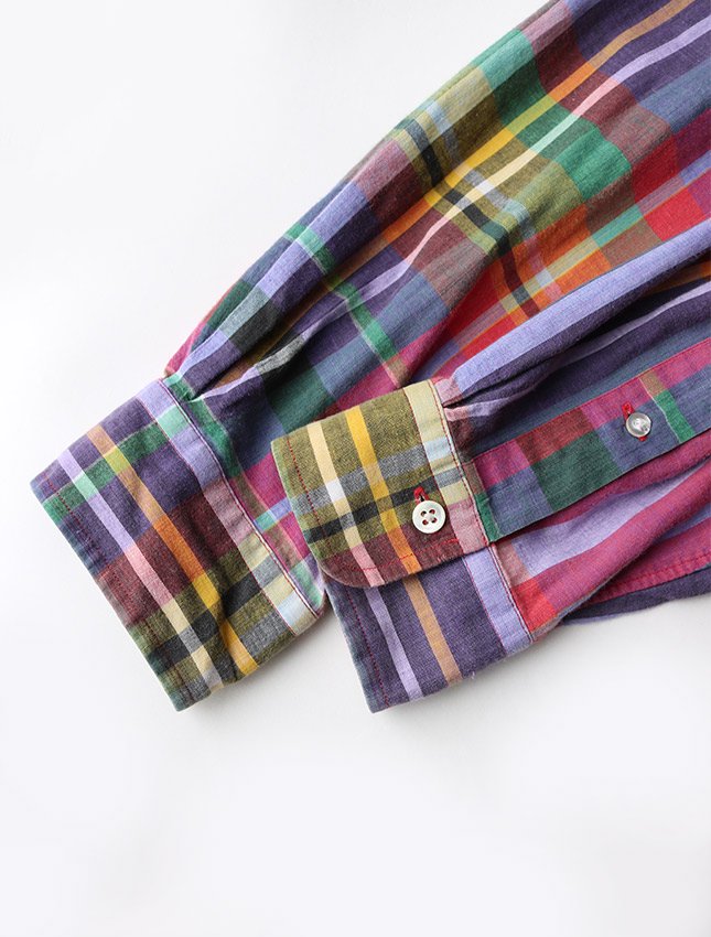 90s RALPH LAUREN MADRAS CHECK SHIRTS HAND WOVEN SIZE M - MATIN