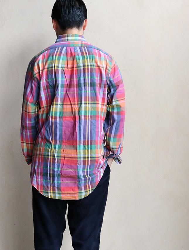 90s RALPH LAUREN MADRAS CHECK SHIRTS HAND WOVEN SIZE M - MATIN, VINTAGE  OUTFITTERS ビンテージ古着 富山