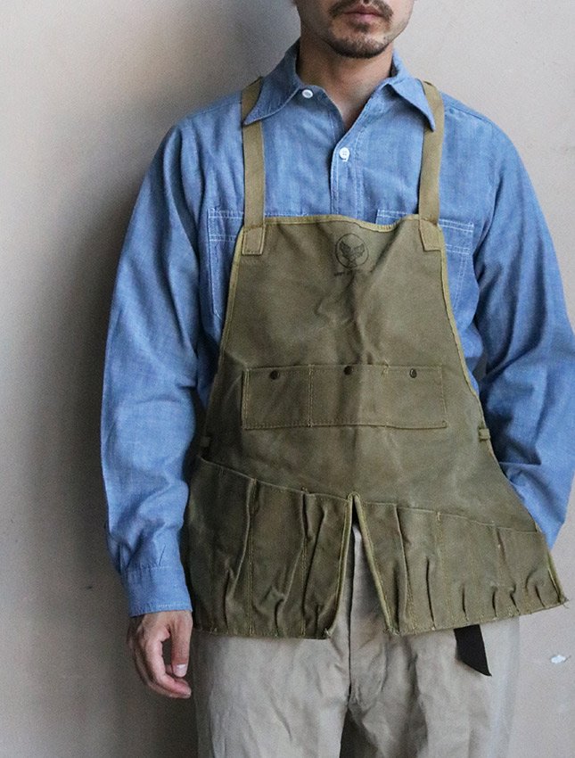 WW2 US ARMY AIR FORCE CANVAS MADE WORK APRON GOOD COND - MATIN