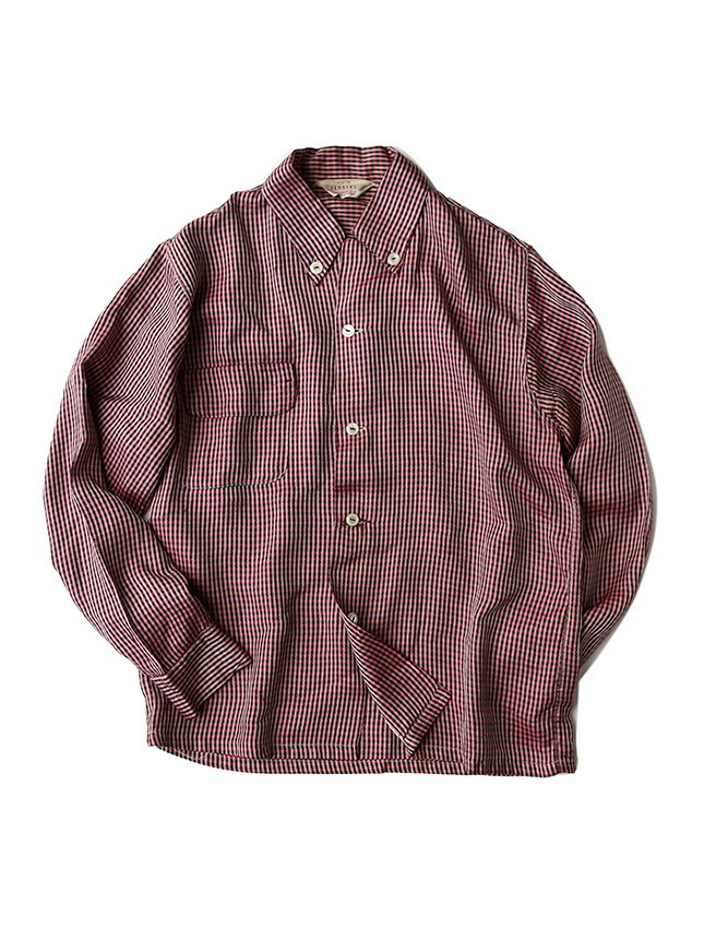50s PENNYS B.D GINGHAM CHECK RAYON SHIRT SIZE 14 - MATIN, VINTAGE  OUTFITTERS ビンテージ古着 富山