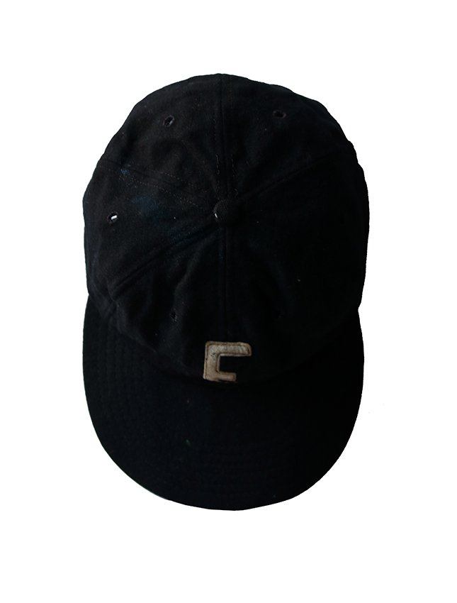 50s UNKNOWN WOOL BLACK BASEBALL CAP - MATIN, VINTAGE OUTFITTERS 
