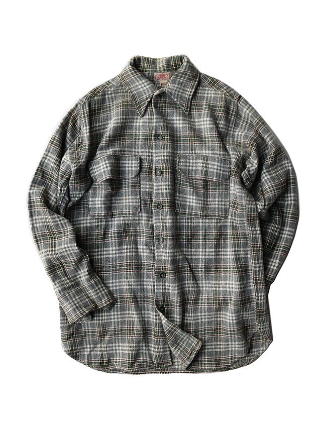 50s BRENT WOOL FLANNEL SHIRT SIZE 15 1/2 - MATIN, VINTAGE