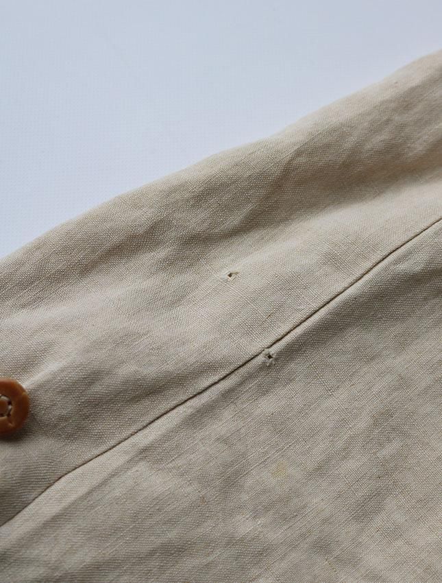 1920s UNKNOWN DOUBLE BREAST LINEN DUSTER COAT SIZE ML