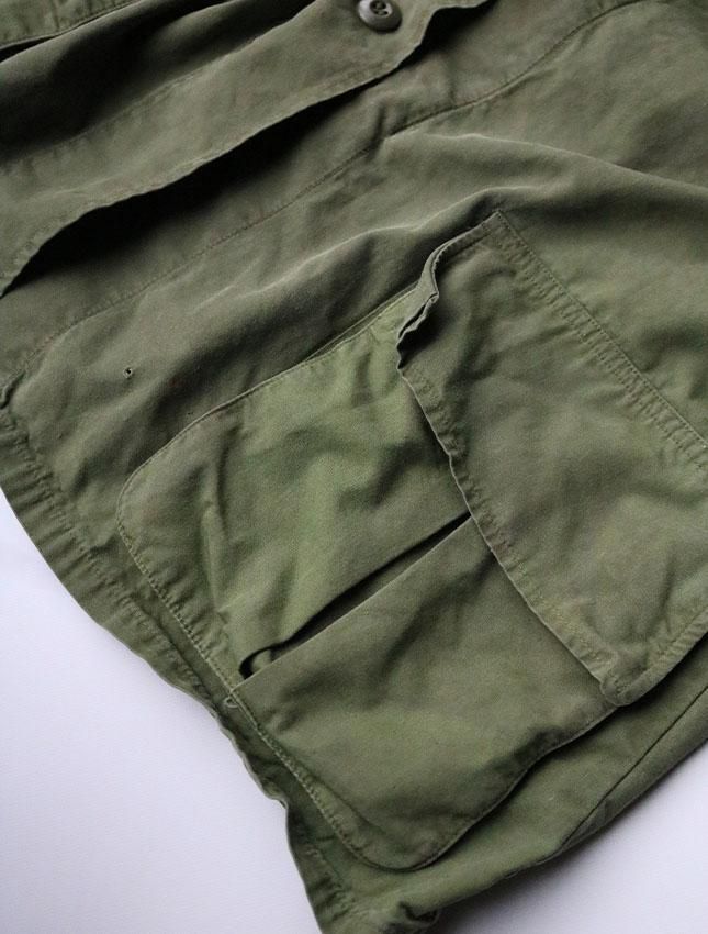 60s US ARMY JUNGLE FATIGUE JACKET 3RD NON RIP MED SHORT
