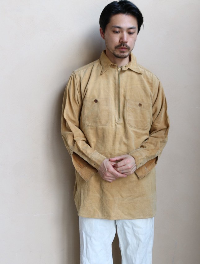 40s PILGRIM HALF ZIP MOLESKIN WORK SHIRTワークシャツ - トップス