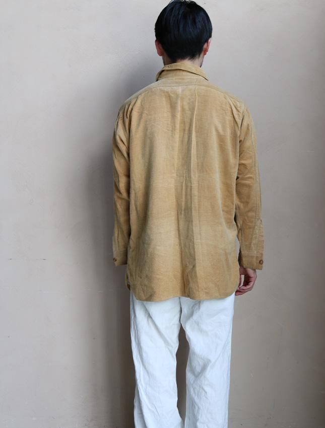 30s CHILL BREAKER HALF ZIP MOLESKIN WORK SHIRT - MATIN, VINTAGE