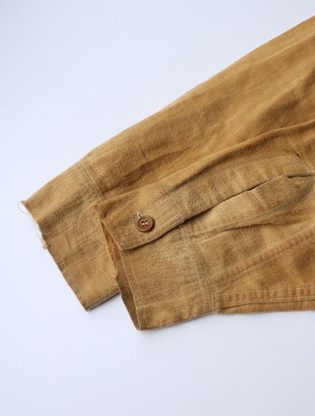 30s CHILL BREAKER HALF ZIP MOLESKIN WORK SHIRT - MATIN, VINTAGE