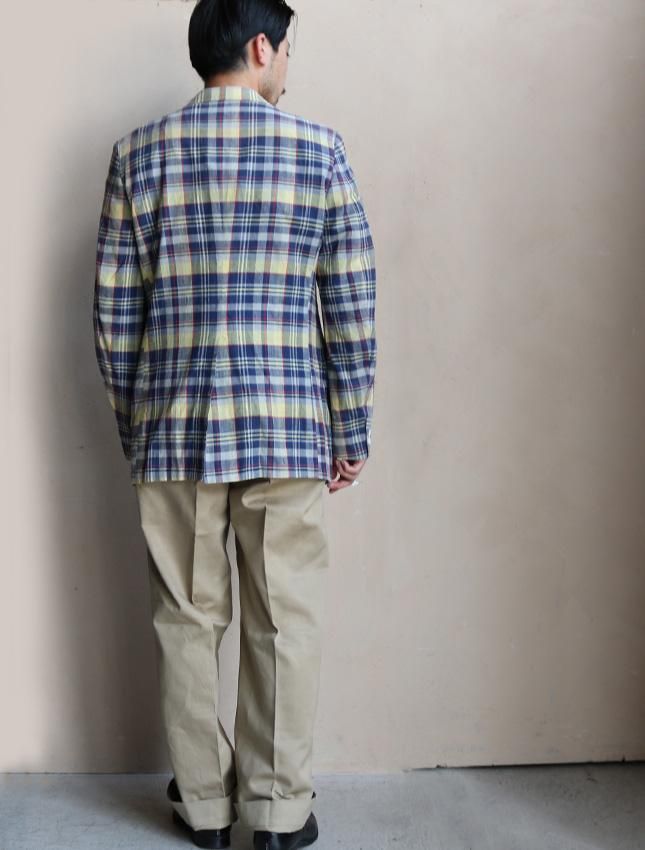 80s BROOKS BROTHERS INDIAN MADRAS 3 BUTTON SUMMER JACKET