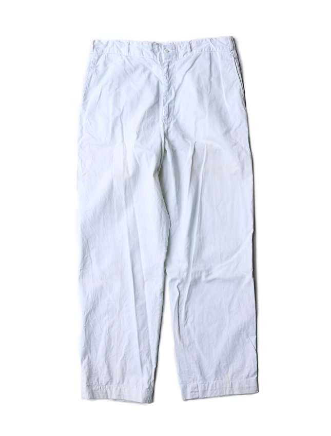 60s US NAVY UTILITY WHITE TROUSER - MATIN, VINTAGE OUTFITTERS 
