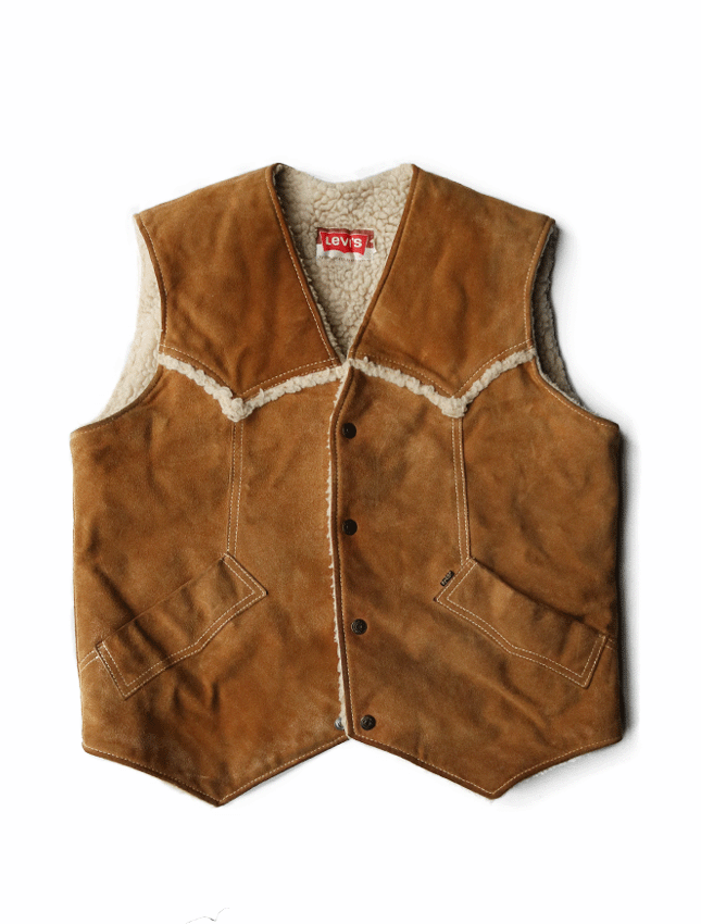 70s LEVIS SUEDE BOA VEST SIZE L | リーバイス ボアベスト - MATIN