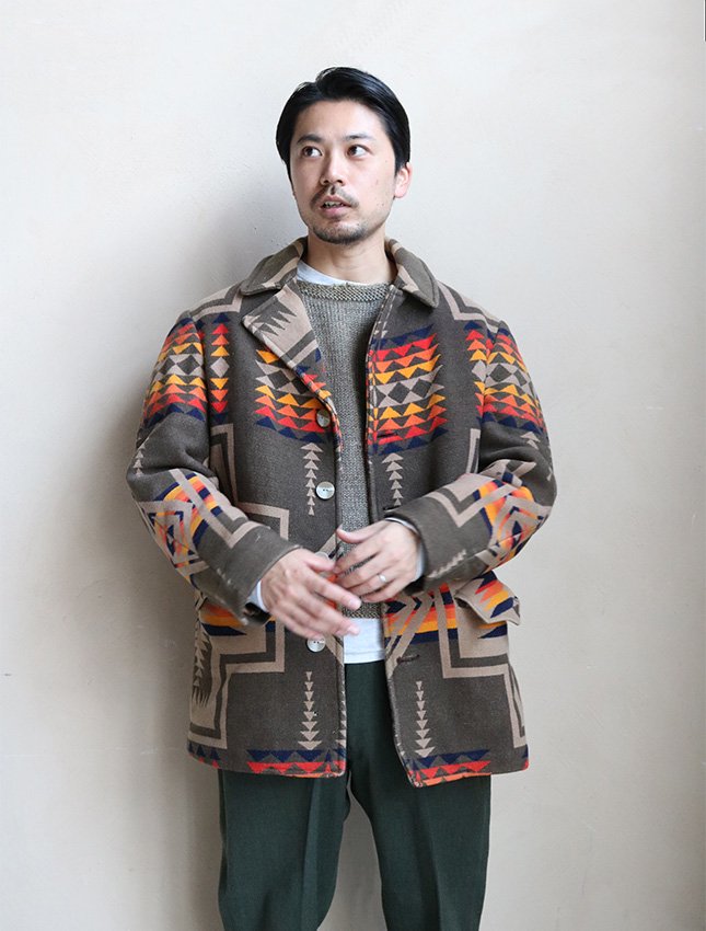 70s PENDLETON CHIEF JOSEPH PATTERN WOOL COAT SIZE 42 | 70年代のPENDLETONウールコート  - MATIN, VINTAGE OUTFITTERS ビンテージ古着 富山