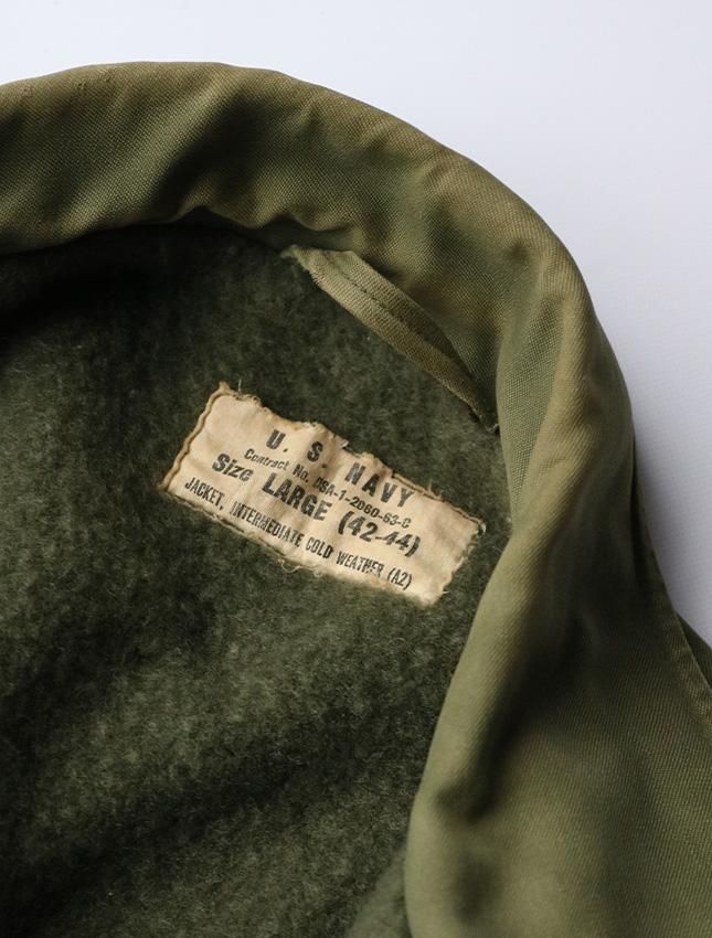60s US NAVY A-2 DECK JACKET EARLY MODEL SIZE LARGE | レアな