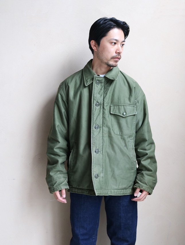 60s US NAVY A-2 DECK JACKET EARLY MODEL SIZE LARGE | レアな初期 