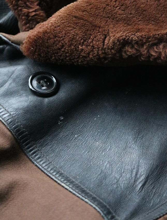 1930s MONTGOMERY WARD MOLE SKIN×HORSE HIDE ENGINEER COAT SIZE ML