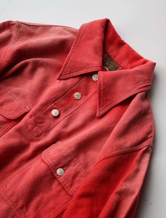 40s BIG YANK DELUXE PULL OVER RED FADE FLANNEL SHIRT | SIZE ML - MATIN,  VINTAGE OUTFITTERS ビンテージ古着 富山