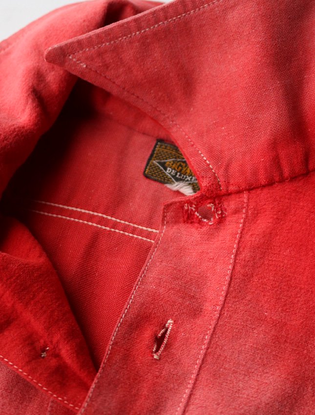 40s BIG YANK DELUXE PULL OVER RED FADE FLANNEL SHIRT | SIZE ML - MATIN,  VINTAGE OUTFITTERS ビンテージ古着 富山