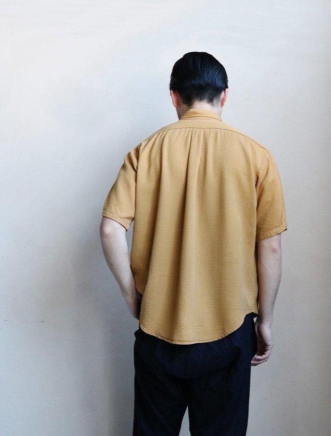60s DAVINCI RAYON B/D Short Sleeve Shirt | Mustard Color