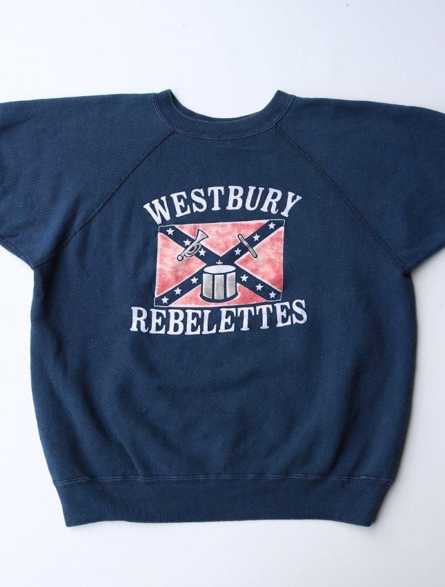 70s CHAMPION COLOR FLOCKY PRINT SHORT SLEEVE SWEAT SHIRT | SIZE L