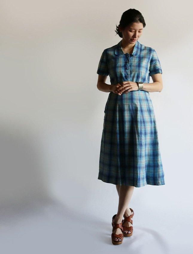 50s COTTON CHECK DRESS | ヴィンテージワンピース - MATIN