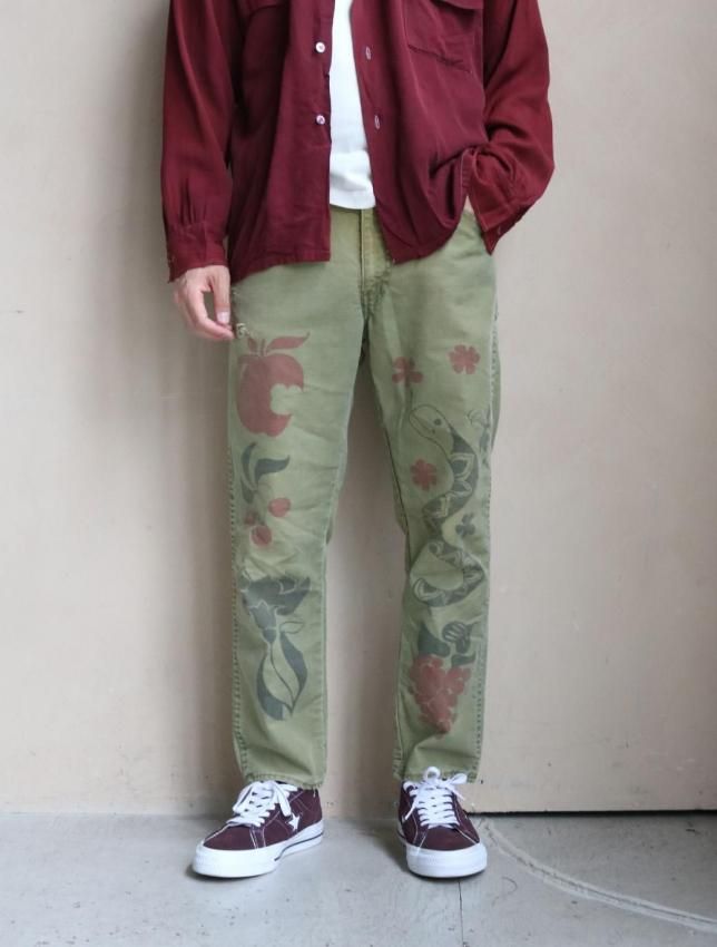 美品✨ ヴィンテージ 60s70sフィルソンワークパンツ グリーン DEAD STOCK 70s〜 EDWIN 5PKT TWILL SLIM PANTS ACID GREEN OLD