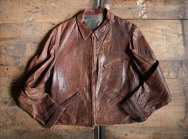40s LETHER SPORTS JACKET - MATIN, VINTAGE OUTFITTERS ビンテージ 