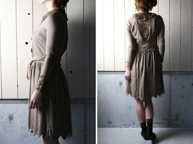1930年代ヴィンテージコットンドレス 1930s French Antique Cotton Lace Night Dress |