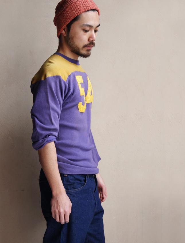 40s EMPIRE COTTON FOOTBALL T-SHIRT - MATIN, VINTAGE 40s EMPIRE COTTON FOOTBALL T-SHIRT - MATIN, VINTAGE