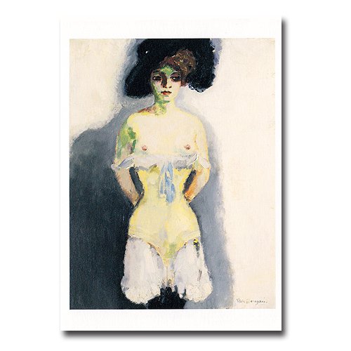 キース・ヴァン・ドンゲン、灰色の服の女、人気画家、美人画、希少画集画、額装付